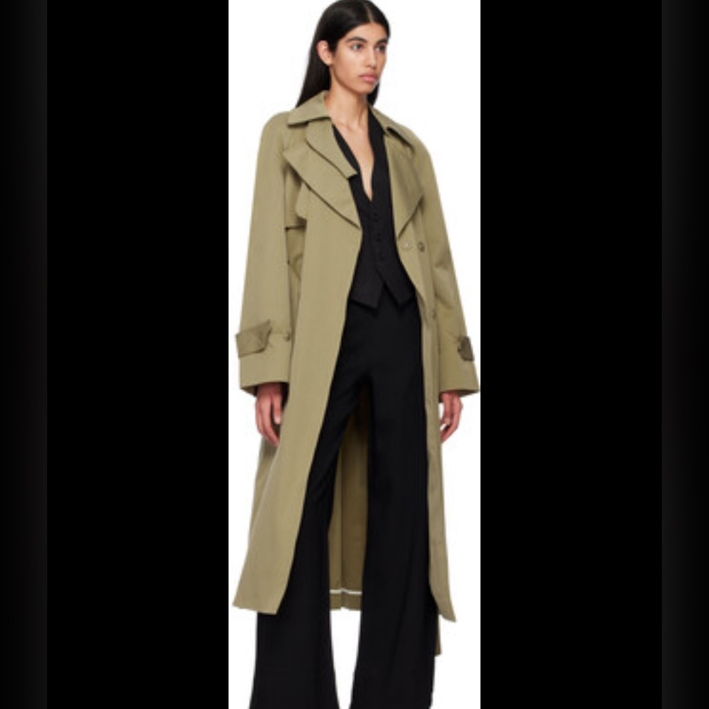 BITE Studio Khaki Polaroid Trench Coat Sz 12/L